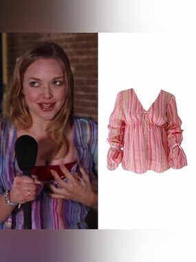 Striped Peasant Blouse As Seen On Karen Smith In Mean Girls